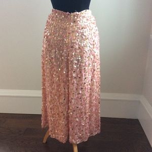 Jupe Mi-longue Luisa Beccaria Rose Or Pailletée - Taille 44/6 - Neuve Avec étiquette (NWT)